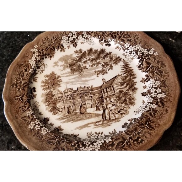 J&G Meakin Merrie England Cheshire Bramall Hall Plate VTG English Ironstone 9" - Picture 2 of 16